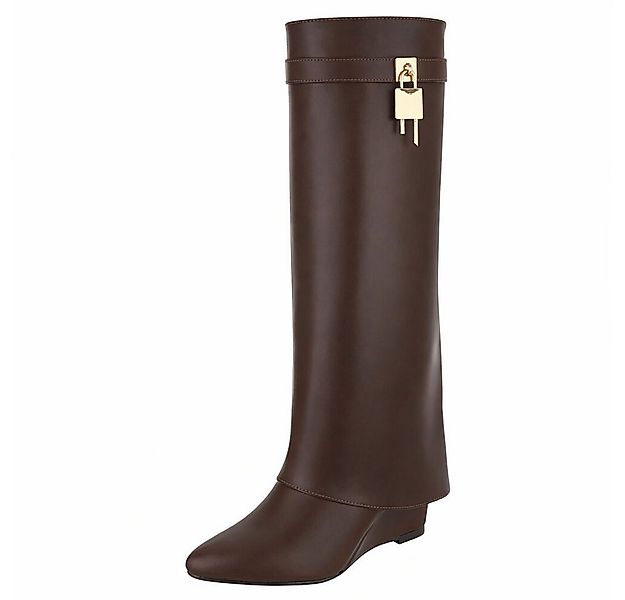 Ital-Design Moderne Damenstiefel mit elegantem Design und Komfort Keilstief günstig online kaufen