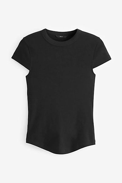 Next T-Shirt Geripptes Kurzarm-Sweatshirt mit rundem Ausschnitt (1-tlg) günstig online kaufen
