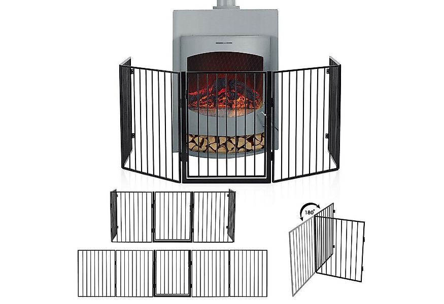 Juskys Kamingitter Ofenschutzgitter (5-tlg), 300 cm lang, 76 cm hoch, faltb günstig online kaufen