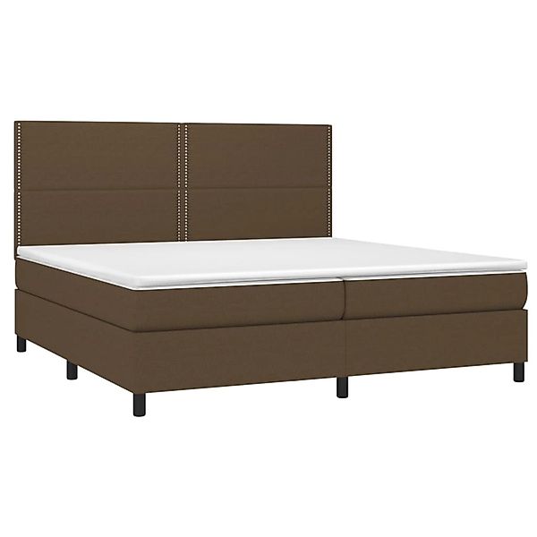 vidaXL Boxspringbett mit Matratze & LED Dunkelbraun 200x200 cm Stoff 313482 günstig online kaufen
