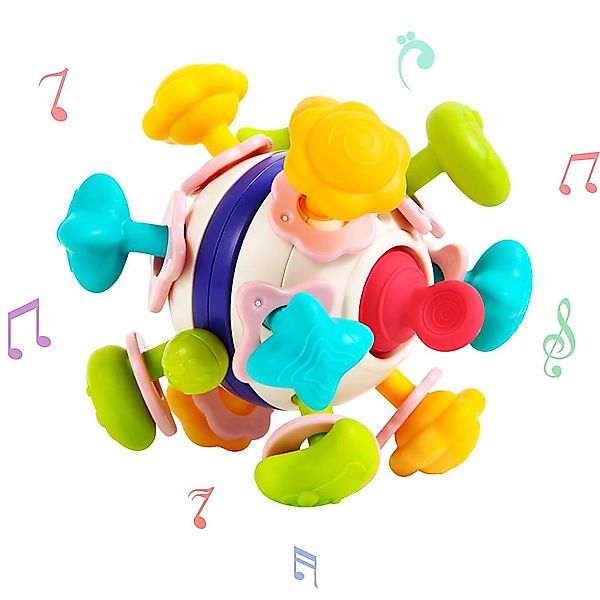 ZEUOPQ Beißring-Rassel Handfangball Lernspielzeug Beißring-Rassel Babyrasse günstig online kaufen