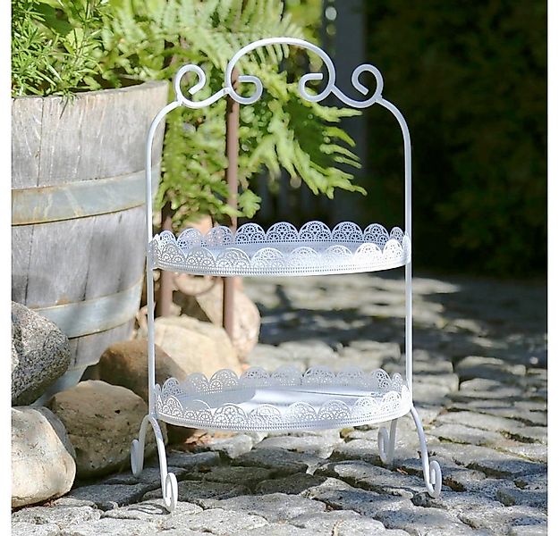 Grafelstein Dekoetagere AMALIA weiß mit Spitzenrand im Vintagestil Metallet günstig online kaufen