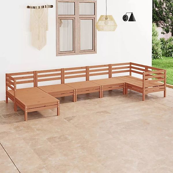 7-tlg. Garten-lounge-set Massivholz Kiefer Honigbraun günstig online kaufen