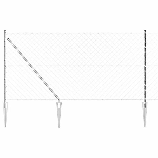 vidaXL Zaunpfosten Silber 25 x 1,2 m 60 x 60 mm Netz Stahl 3351225 günstig online kaufen