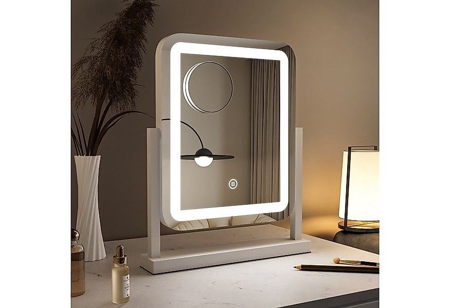 WDWRITTI Schminkspiegel LED Streifen Kosmetikspiegel Tischspiegel mit 10x L günstig online kaufen