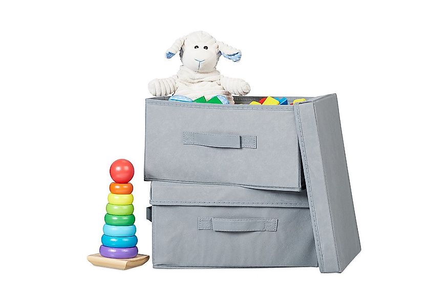 relaxdays Aufbewahrungskorb Aufbewahrungsbox Vliesstoff 2er Set (2er Set) günstig online kaufen