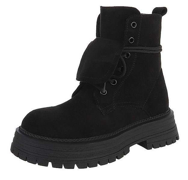 Ital-Design Robuste Damen Freizeitboots mit markanter Sohle Schnürstiefelet günstig online kaufen