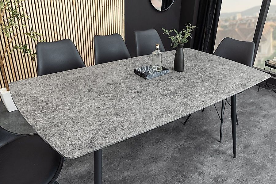 riess-ambiente Esstisch APARTMENT 120cm grau - Betonoptik, Metallgestell, M günstig online kaufen