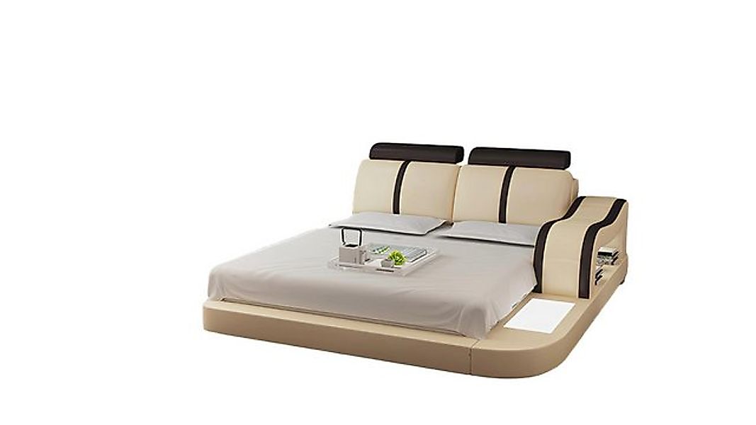 JVmoebel Bett Design Bett XXL Big Betten Leder Hotel Polster 180x200 Multif günstig online kaufen