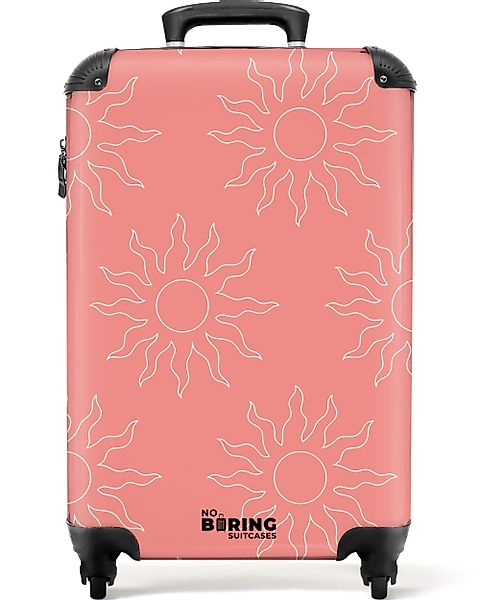 NoBoringSuitcases.com© Hartschalen-Trolley Rosa Sonnenmuster 55x35x20cm, 4 günstig online kaufen