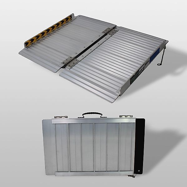 TRUTZHOLM Rollstuhlrampe Klappbar 61 cm Traglast 272 kg Alu Grau Geriffelt günstig online kaufen
