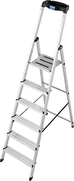 KRAUSE Stehleiter "Safety" Aluminium, 1x6 Stufen, Arbeitshöhe ca. 325 cm günstig online kaufen