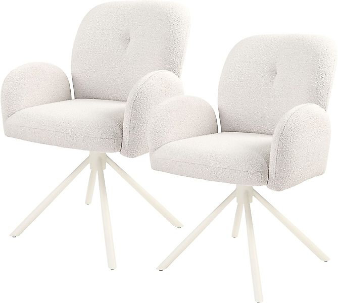 TOM TAILOR HOME Armlehnstuhl "PEBBLE ARMCHAIR", (Set), 2 St., Webstoff Bouc günstig online kaufen