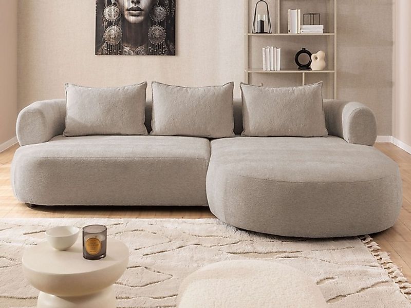 Home affaire Ecksofa »LUSSAC L-Form Design-Sofa mit Zierkissen, Maße B/T/H: günstig online kaufen