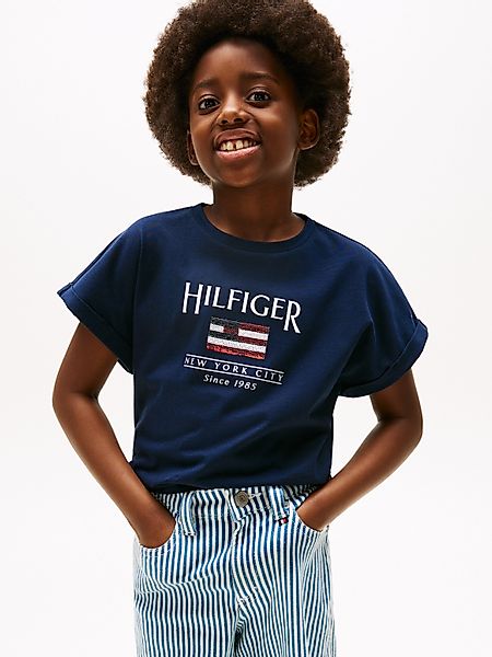 Tommy Hilfiger Kurzarmshirt HILFIGER SEQUINS FLAG günstig online kaufen
