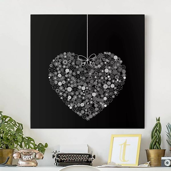 Leinwandbild Muster - Quadrat Heart Giveaway günstig online kaufen