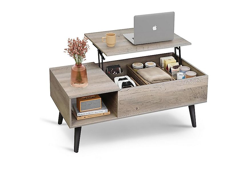 WLIVE Couchtisch Höhenverstellbarer Couchtisch mit Stauraum, (Wohnzimmertis günstig online kaufen