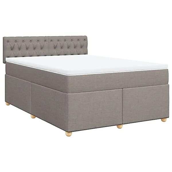 vidaXL Boxspringbett mit Matratze Taupe 160x200 cm Stoff 3286742 günstig online kaufen