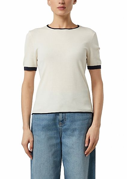 Comma Strickpullover halbarm, mit farblich angesetzten Abschlüssen günstig online kaufen