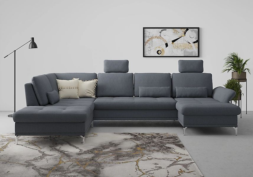 Home affaire Wohnlandschaft "Palm Beach U-Form" Federkern, mit Sitztiefenve günstig online kaufen