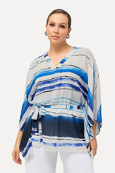 Ulla Popken Tunika Chiffon-Tunika oversized V-Ausschnitt günstig online kaufen