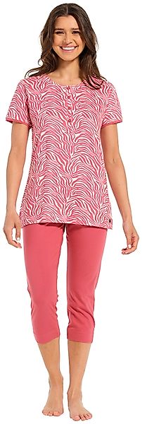 Rebelle Schlafanzug Damen Pyjama mit Caprihose günstig online kaufen