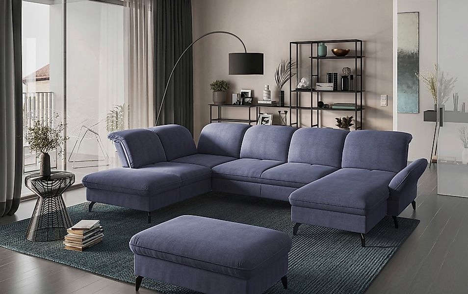 sit&more Wohnlandschaft »Leandro U-Form«, Wahlweise mit Bett-, Kopfteil - u günstig online kaufen