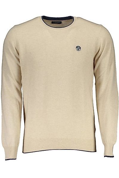 North Sails Strickpullover Herren-Pullover Beige aus Recycelfasern mit Stic günstig online kaufen