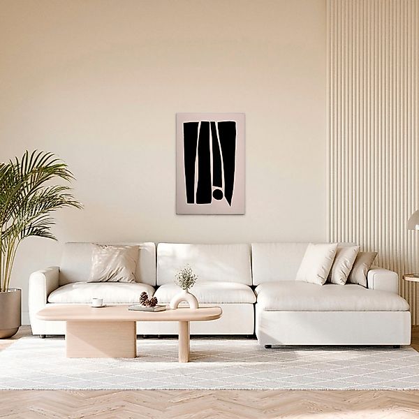 A.S. Création Leinwandbild "Abstract 3 - Wandbild Creme Schwarz Keilrahmen günstig online kaufen