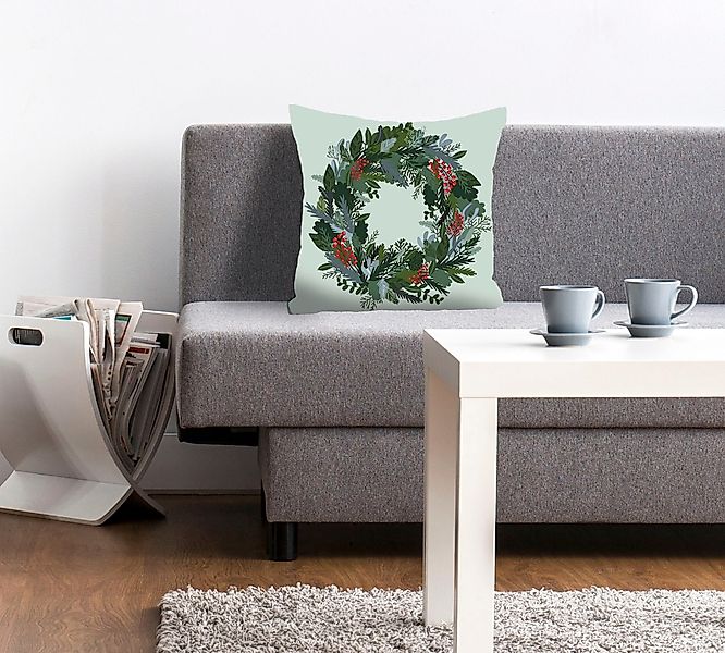 queence Dekokissen "Isabel" Kissenhülle,Weihnachtskranz,Festlich,Weihnachte günstig online kaufen