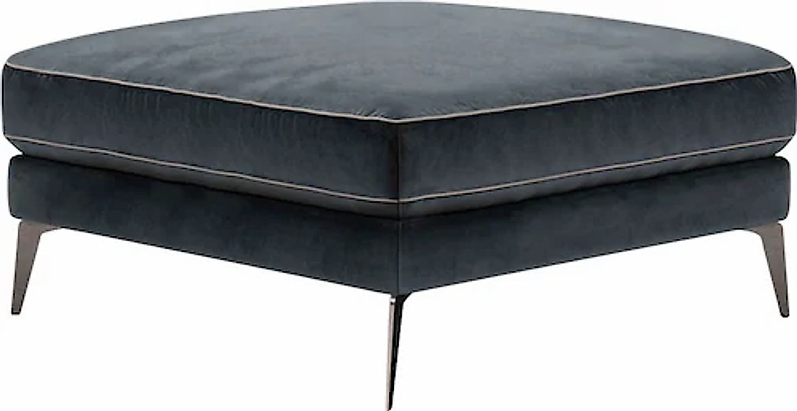 Leonique Sitzhocker »Chicago« 1 Stk. tlg. Polsterhocker, graublauer Velours günstig online kaufen