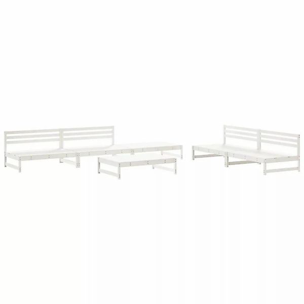 vidaXL 6-tlg Garten-Lounge-Set Weiß Massivholz Kiefer Modell 6 günstig online kaufen