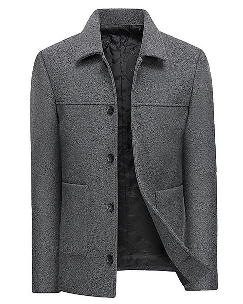 Allthemen Wollmantel Herren Kurzmantel Winter Winterjacke Slim Fit Winterma günstig online kaufen
