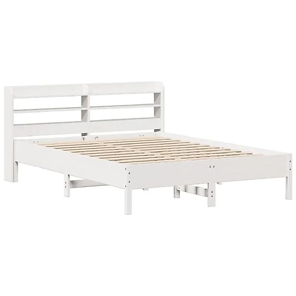 vidaXL Massivholzbett ohne Matratze Weiß 140x190 cm Kiefernholz 3306901 günstig online kaufen