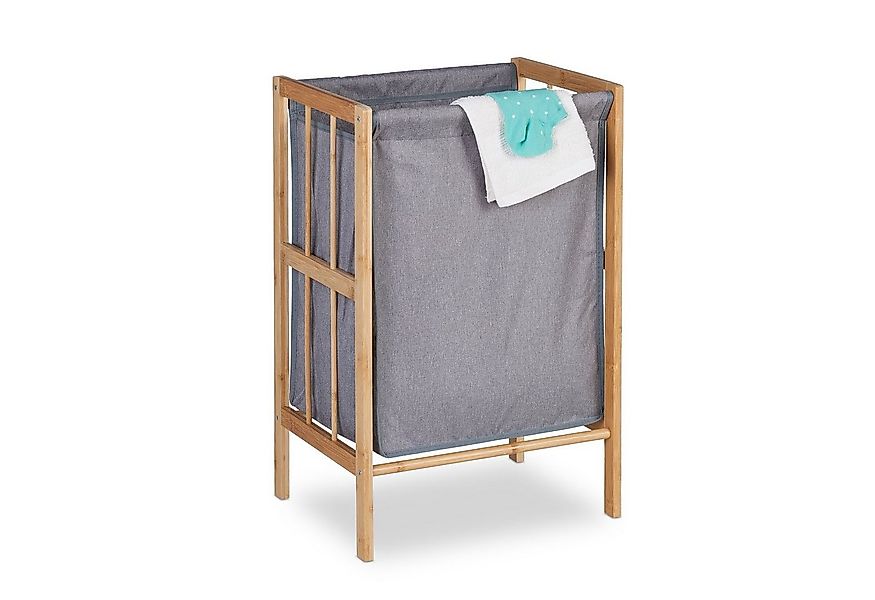 relaxdays Wäschekorb mit Bambusgestell günstig online kaufen