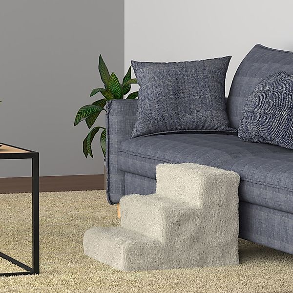 Juskys Haustiertreppe Timmy, waschbarer Plüschbezug, belastbar günstig online kaufen