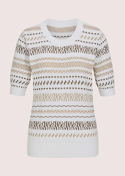 MADELEINE Longpullover "Strickpullover Jacquardpullover mit Glanzeffekt" Fe günstig online kaufen