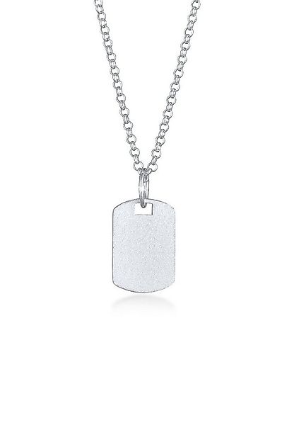 Kuzzoi Kette mit Anhänger Herren Dog Tag Military Platte Brushed 925 Silber günstig online kaufen