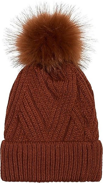 styleBREAKER Bommelmütze Bommelmütze mit Rippenstrick Muster (1-St) günstig online kaufen