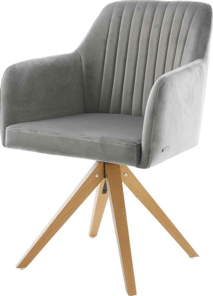 DELIFE Polsterstuhl Greg-Flex, Holzgestell kantig Natur günstig online kaufen