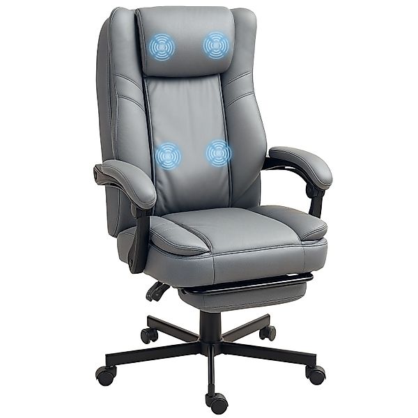 HOMCOM Bürostuhl mit Massagefunktion Mikrofaser-Stoff Schaumstoff 69L x 64B günstig online kaufen