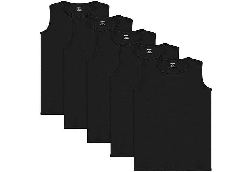 BRUBAKER Muskelshirt Tank Top Unterhemd mit Rundhals Ausschnitt (5er-Pack) günstig online kaufen