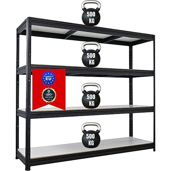 PROREGAL Schwerlastregal Dino HxBxT 180x200x60cm 4 Melamin-Ebenen 16mm Fach günstig online kaufen