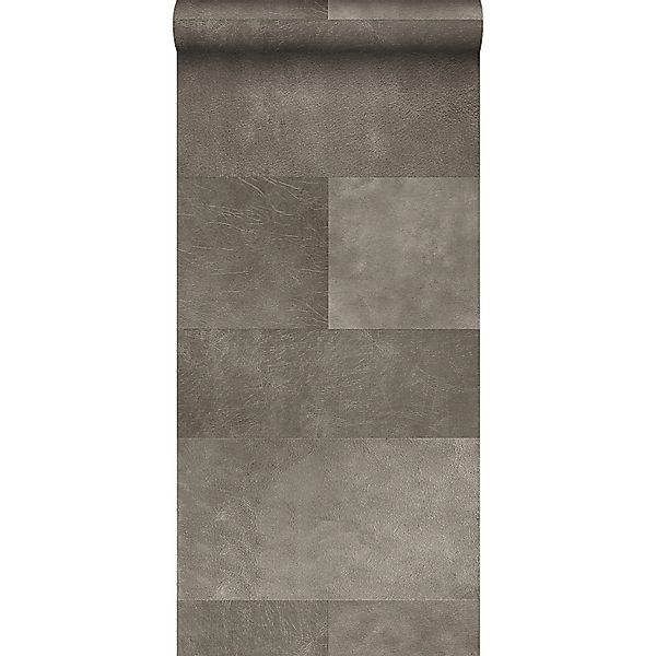 Origin Wallcoverings XXL-Vliestapete Fliesenmuster mit Lederoptik Grau 50 x günstig online kaufen