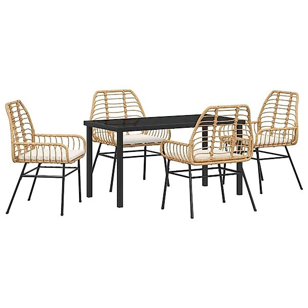 vidaXL Garten Essgruppe 5-Tlg Braun Poly Rattan 3380864 günstig online kaufen