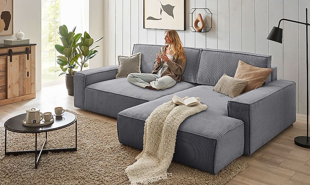 Home affaire Ecksofa "NEU: SHERWOOD XXL 284, Big-Sofa L-Form, tiefe Sitzflä günstig online kaufen