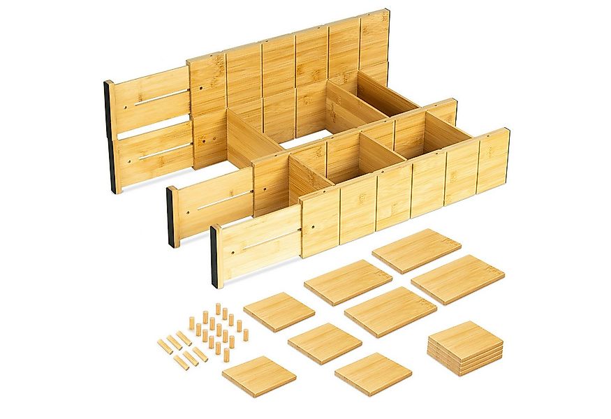 ElitVita Schubladeneinsatz 4 Stück Schubladentrenner, Bambus, Anti-Rutsch, günstig online kaufen