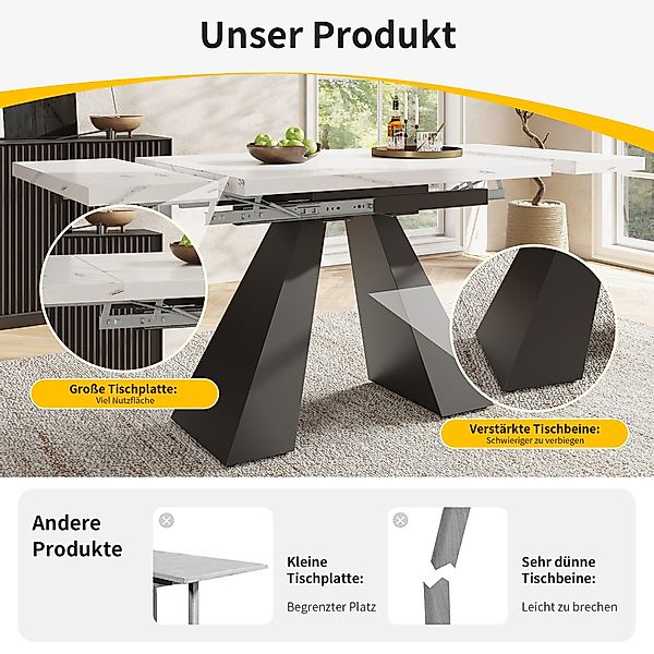 HAUSS SPOLE Esstisch 5-tlg Ausziehbares Esstisch günstig online kaufen