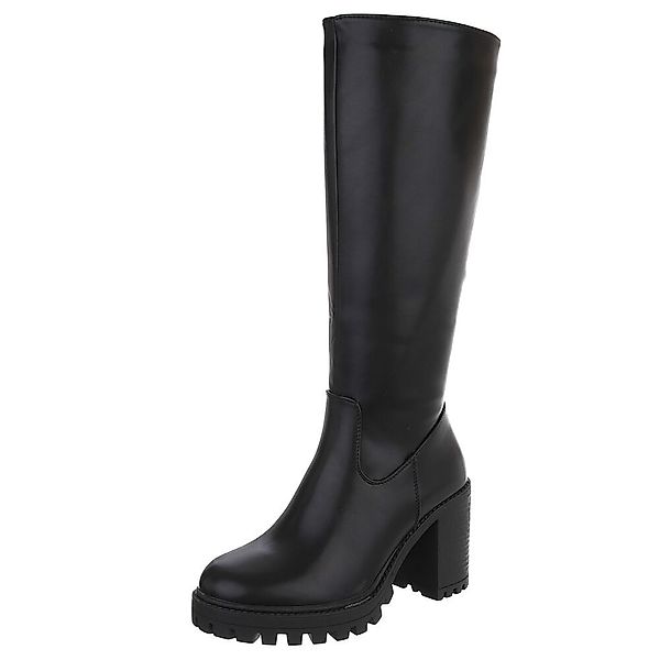 Ital-Design Stylische kniehohe Stiefel mit Blockabsatz günstig online kaufen