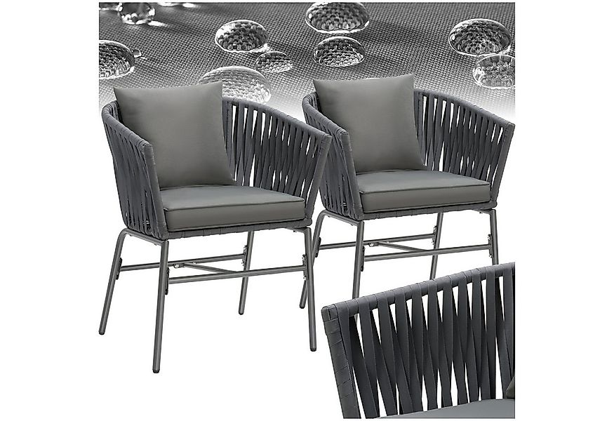 tectake Gartenstuhl Stuhlset (Set., 2 St), Solide Gestelle aus pulverbeschi günstig online kaufen